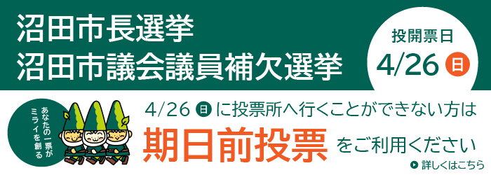 市長選・市議補選バナー