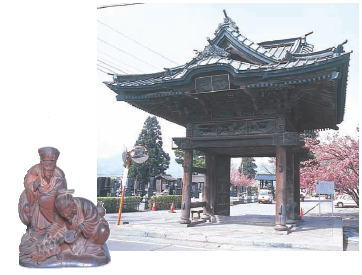 写真：正覚寺山門　附―小彫刻「亀仙人」