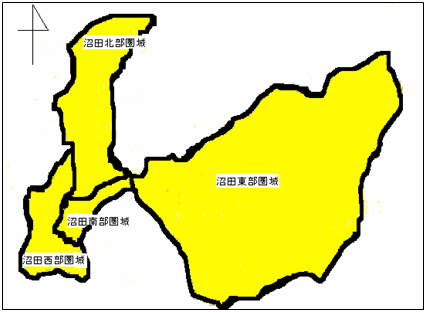 沼田市日常生活圏域図