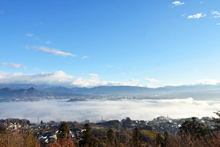 写真：沼田の台地を取り巻く雲海（川田から撮影）