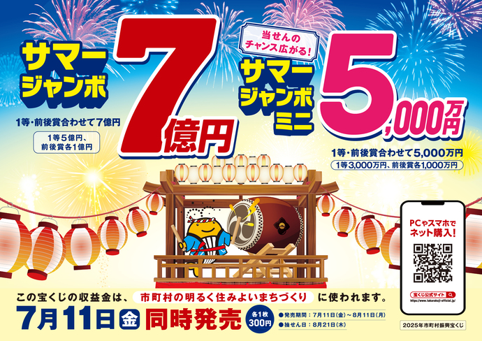令和7年度サマージャンボ宝くじ・サマージャンボミニの広告