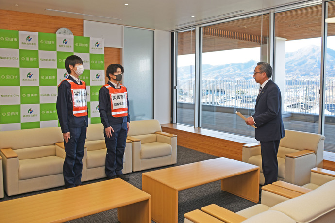 令和6年能登半島地震・市職員派遣出発式（住宅（建物）被害認定調査）