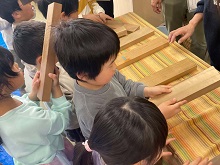 木に触れてみる