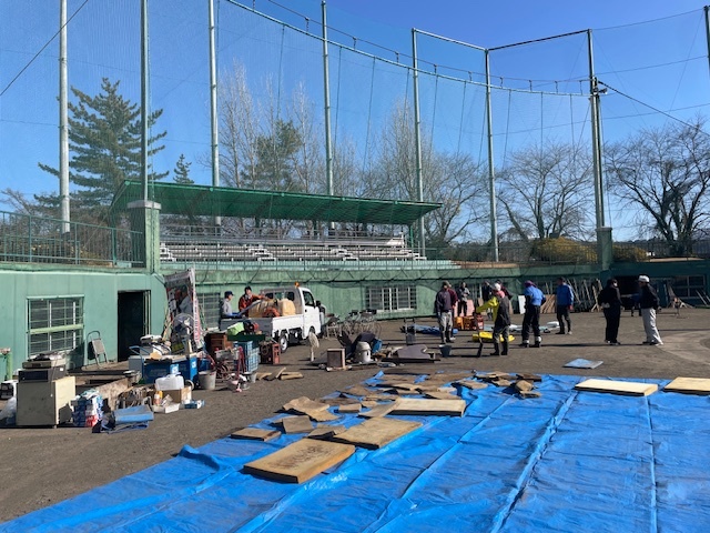 球場整備の様子