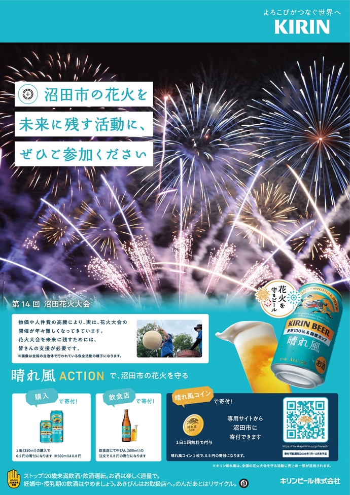 キリンビール晴れ風アクション：第14回沼田花火大会
