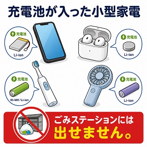 充電池が入った家電