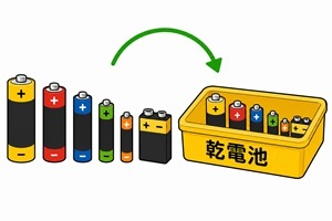 乾電池の捨て方利根町